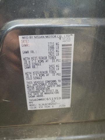 Photo 10 from auction – 2014 NISSAN PATHFINDER with VIN 5N1AR2MM6EC651959