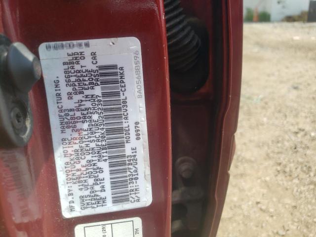 Photo 10 from auction – 2003 TOYOTA CAMRY LE with VIN 4T1BE30K43U252307