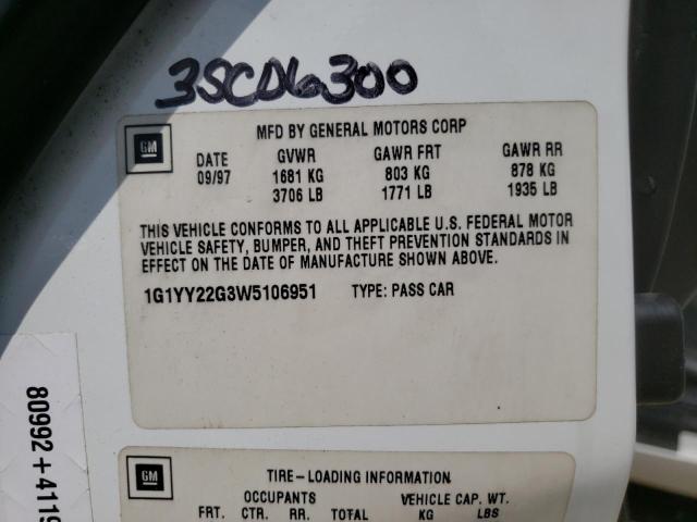 Photo 10 from auction – 1998 CHEVROLET CORVETTE with VIN 1G1YY22G3W5106951