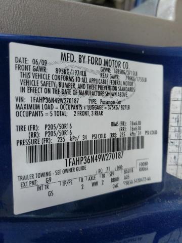 Photo 10 from auction – 2009 FORD FOCUS SES with VIN 1FAHP36N49W270187