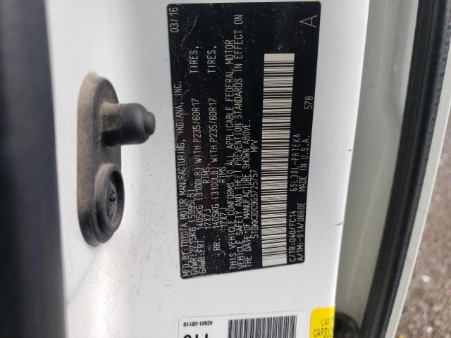 Photo 10 from auction – 2016 TOYOTA SIENNA LE with VIN 5TDKK3DC9GS725757