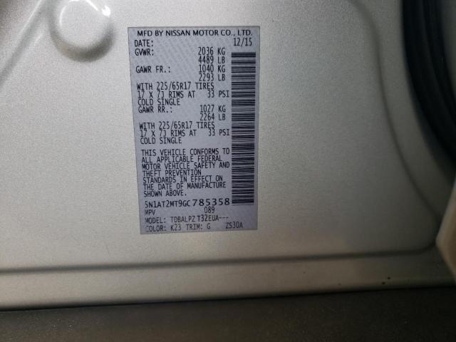 Photo 10 from auction – 2016 NISSAN ROGUE S with VIN 5N1AT2MT9GC785358