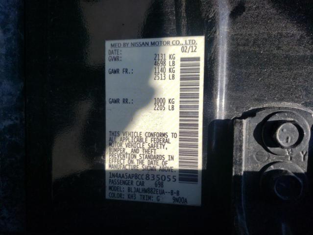 Photo 10 from auction – 2012 NISSAN MAXIMA S with VIN 1N4AA5AP8CC835055
