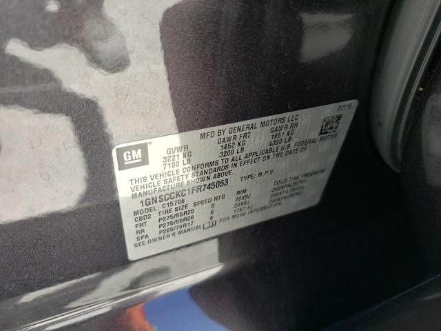 Photo 10 from auction – 2015 CHEVROLET TAHOE C150 with VIN 1GNSCCKC1FR745053