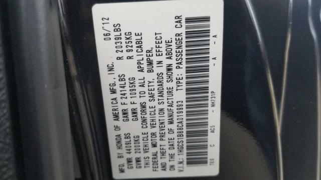 Photo 10 from auction – 2012 HONDA ACCORD EXL with VIN 1HGCS1B88CA019993