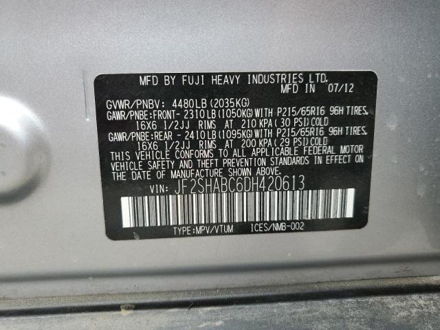 Photo 10 from auction – 2013 SUBARU FORESTER 2 with VIN JF2SHABC6DH420613