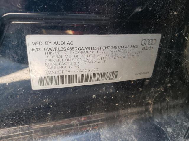 Photo 10 from auction – 2007 AUDI A4 2.0T QU with VIN WAUDF78E77A006310