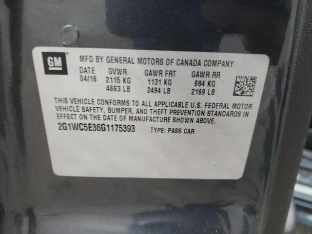 Photo 10 from auction – 2016 CHEVROLET IMPALA LIM with VIN 2G1WC5E36G1175393