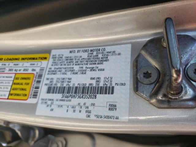 Photo 10 from auction – 2016 FORD FUSION SE with VIN 3FA6P0H75GR352028