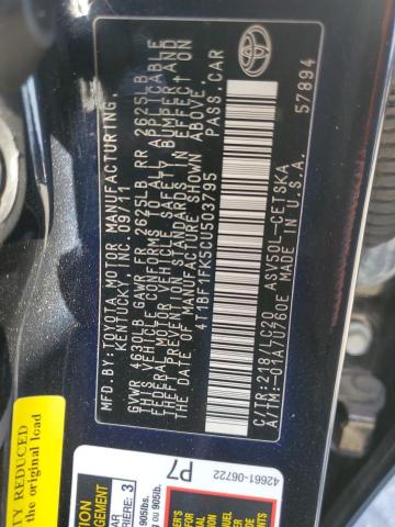 Photo 10 from auction – 2012 TOYOTA CAMRY BASE with VIN 4T1BF1FK5CU503795