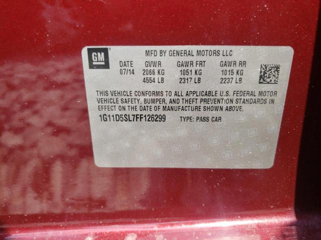 Photo 10 from auction – 2015 CHEVROLET MALIBU 2LT with VIN 1G11D5SL7FF126299