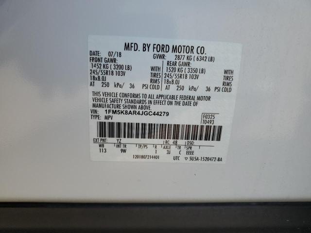 Photo 10 from auction – 2018 FORD EXPLORER P with VIN 1FM5K8AR4JGC44279