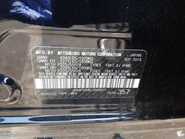 Photo 10 from auction – 2020 MITSUBISHI OUTLANDER with VIN JA4AP3AU6LU008971