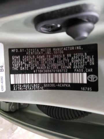 Photo 10 from auction – 2007 TOYOTA AVALON with VIN 4T1BK36B87U189752