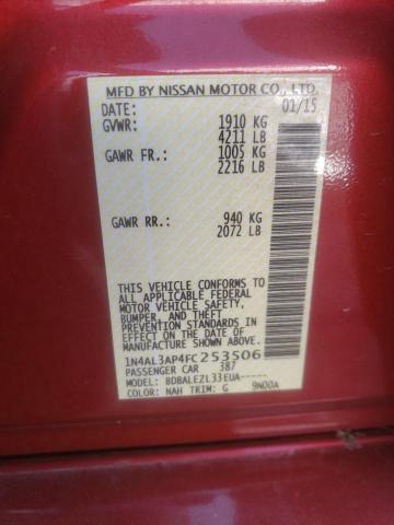 Photo 10 from auction – 2015 NISSAN ALTIMA 2.5 with VIN 1N4AL3AP4FC253506
