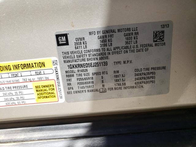 Photo 10 from auction – 2014 GMC ACADIA SLE with VIN 1GKKRNED5EJ251139