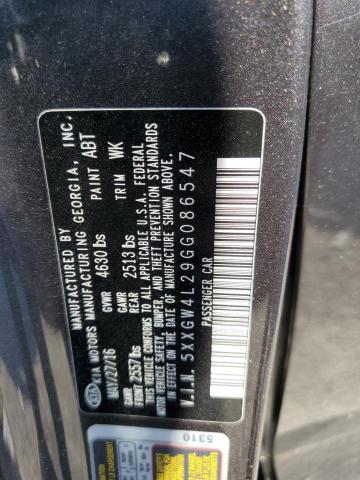 Photo 10 from auction – 2016 KIA OPTIMA SX with VIN 5XXGW4L29GG086547
