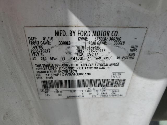 Photo 10 from auction – 2010 FORD F150 with VIN 1FTMF1CW6AKB68186