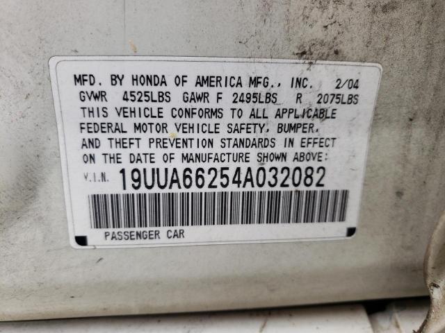 Photo 10 from auction – 2004 ACURA TL with VIN 19UUA66254A032082