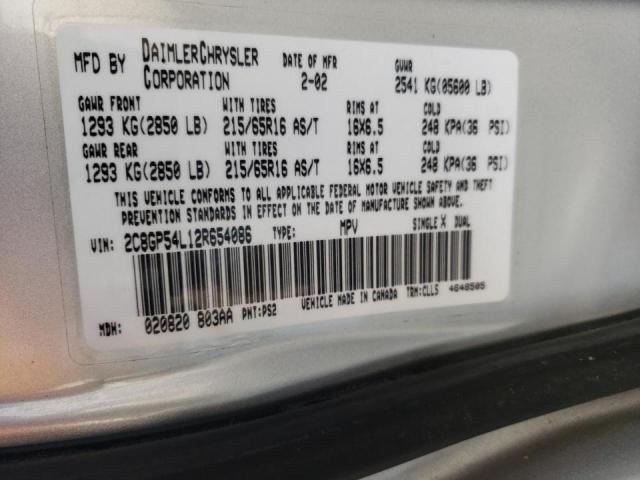 Photo 10 from auction – 2002 CHRYSLER TOWN & COU with VIN 2C8GP54L12R654086