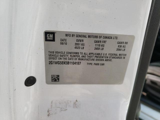 Photo 10 from auction – 2011 CHEVROLET IMPALA with VIN 2G1WG5EK5B1104187