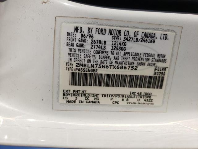 Photo 10 from auction – 1996 MERCURY GRAND MARQ with VIN 2MELM75W6TX686752