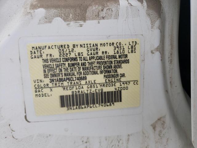 Photo 10 from auction – 2012 NISSAN SENTRA 2.0 with VIN 3N1AB6AP6CL740689