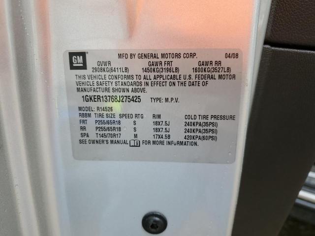 Photo 10 from auction – 2008 GMC ACADIA SLE with VIN 1GKER13768J275425