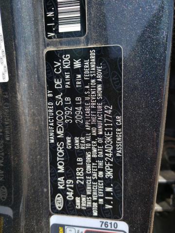 Photo 10 from auction – 2019 KIA FORTE FE with VIN 3KPF24AD3KE117742