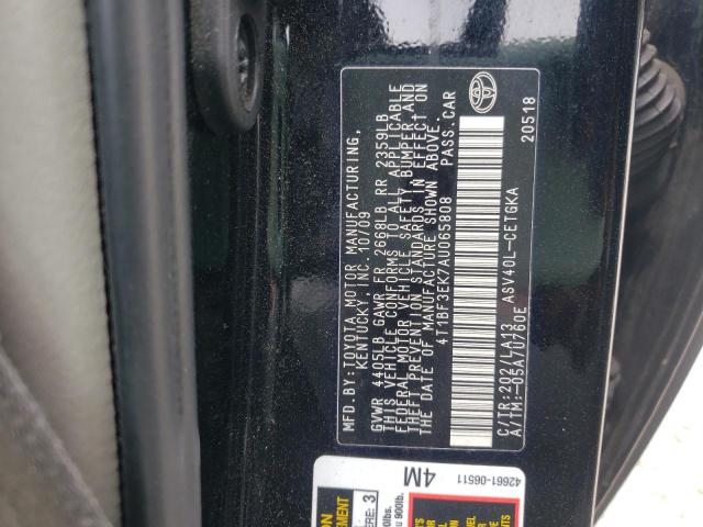 Photo 10 from auction – 2010 TOYOTA CAMRY BASE with VIN 4T1BF3EK7AU065808