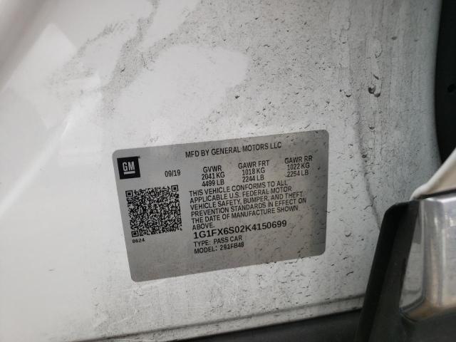 Photo 10 from auction – 2019 CHEVROLET BOLT EV PR with VIN 1G1FX6S02K4150699