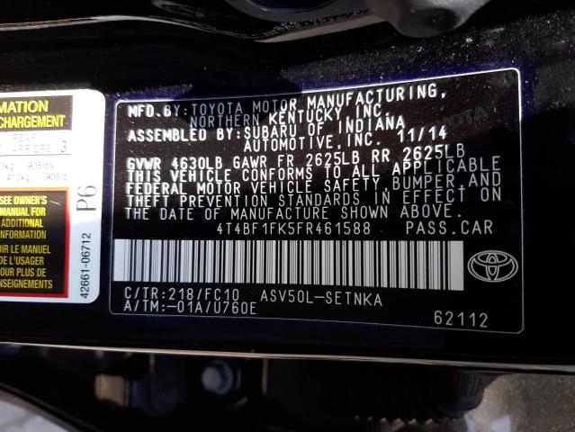 Photo 10 from auction – 2015 TOYOTA CAMRY LE with VIN 4T4BF1FK5FR461588