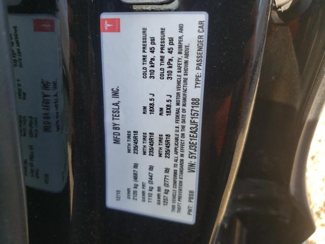 Photo 10 from auction – 2018 TESLA MODEL 3 with VIN 5YJ3E1EA3JF157188