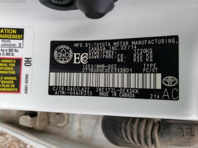 Photo 10 from auction – 2014 TOYOTA COROLLA L with VIN 2T1BURHE0EC113901