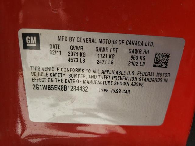 Photo 10 from auction – 2011 CHEVROLET IMPALA LT with VIN 2G1WB5EK8B1234432