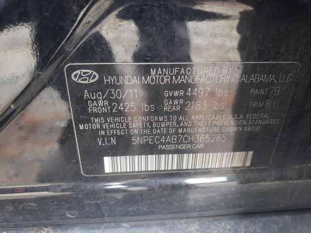 Photo 10 from auction – 2012 HYUNDAI SONATA SE with VIN 5NPEC4AB7CH365285