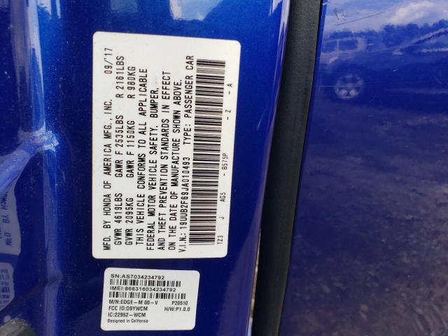 Photo 10 from auction – 2018 ACURA TLX TECH+A with VIN 19UUB2F69JA010493