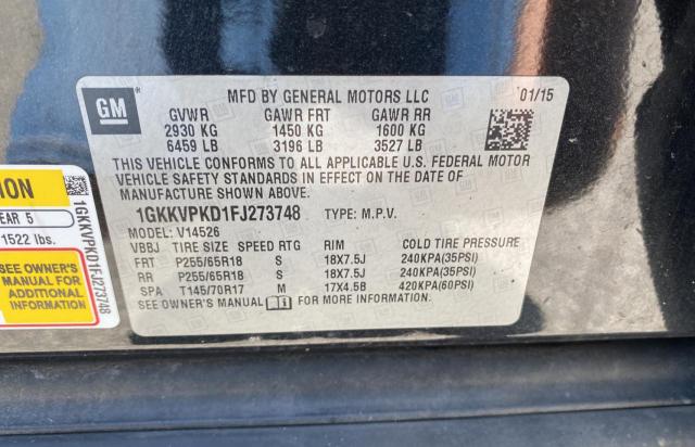 Photo 10 from auction – 2015 GMC ACADIA SLE with VIN 1GKKVPKD1FJ273748