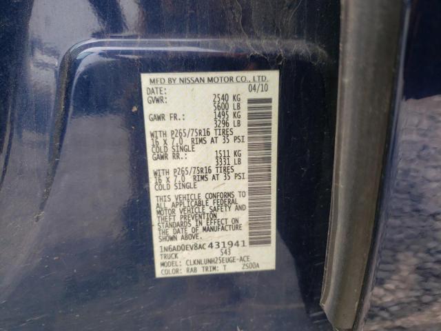Photo 10 from auction – 2010 NISSAN FRONTIER C with VIN 1N6AD0EV8AC431941