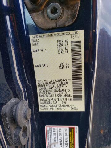 Photo 10 from auction – 2010 NISSAN ALTIMA S with VIN 1N4AL2EP5AC147966