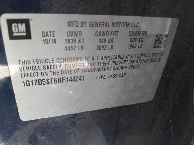 Photo 10 from auction – 2017 CHEVROLET MALIBU LS with VIN 1G1ZB5ST6HF144241