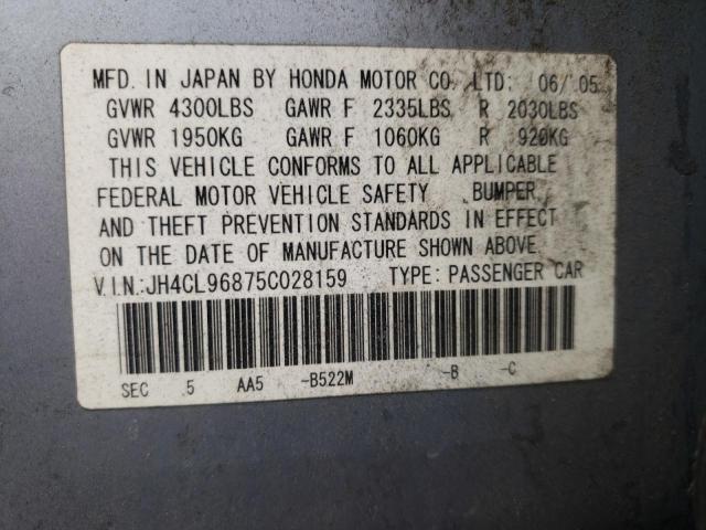 Zdjęcie 10 z aukcji – 2005 ACURA TSX z VIN JH4CL96875C028159