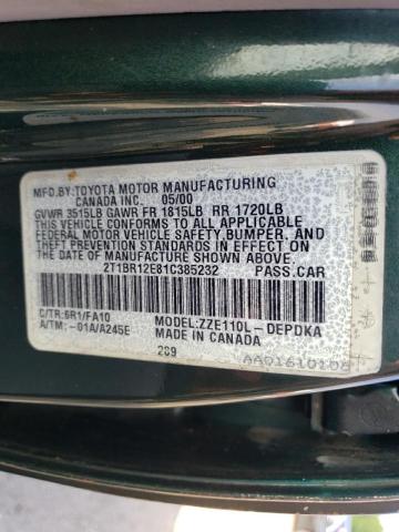 Photo 10 from auction – 2001 TOYOTA COROLLA CE with VIN 2T1BR12E81C385232