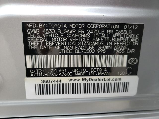 Photo 10 from auction – 2013 LEXUS GS 350 with VIN JTHBE1BL7D5001998