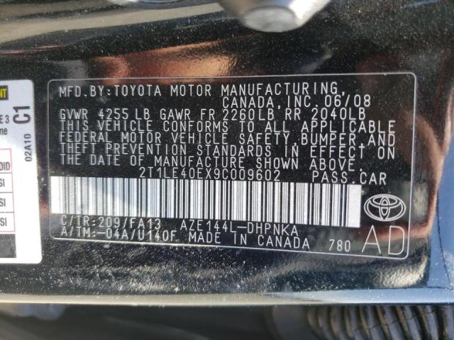 Photo 10 from auction – 2009 TOYOTA COROLLA MA with VIN 2T1LE40EX9C009602