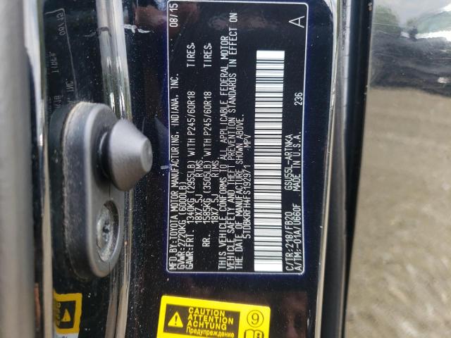 Photo 10 from auction – 2015 TOYOTA HIGHLANDER with VIN 5TDBKRFH4FS192971