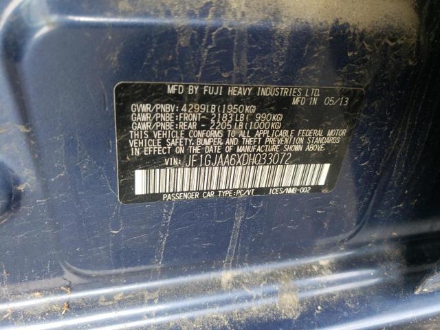 Photo 10 from auction – 2013 SUBARU IMPREZA with VIN JF1GJAA6XDH033072