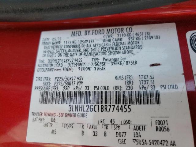 Photo 10 from auction – 2011 LINCOLN MKZ with VIN 3LNHL2GC1BR774455