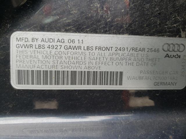 Photo 10 from auction – 2012 AUDI A4 PREMIUM with VIN WAUBFAFL7CN001682