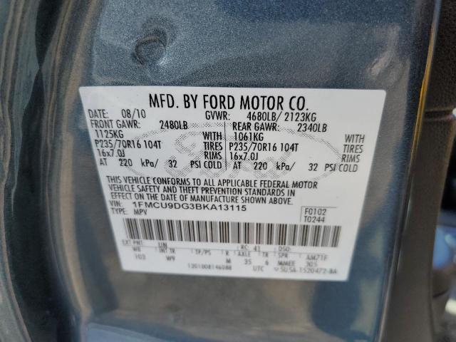 Photo 10 from auction – 2011 FORD ESCAPE XLT with VIN 1FMCU9DG3BKA13115